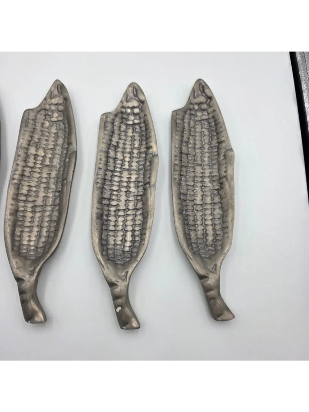 Vintage Cast Aluminum Corn on Cob Trays Set of 4 Fish Shape Serving Dishes